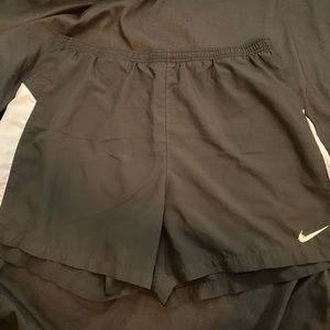 Black and White nike track shorts